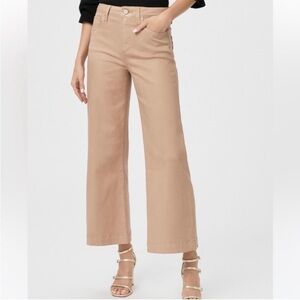 Paige Anessa Pants Coated Lux French Latte 26 Wide Leg Brushed Revolve Saks